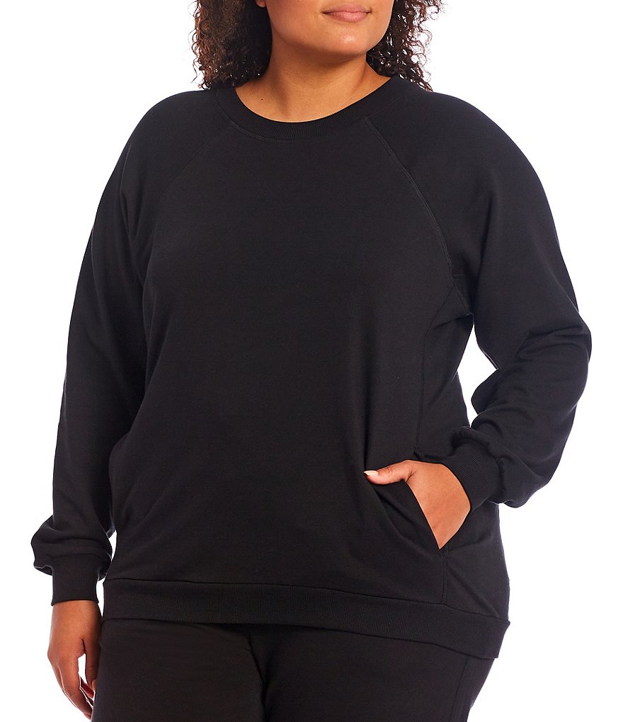 Kinesis Plus Size Lifestyle Pocket Stretch Fleece Crew Neck Sweatshirt