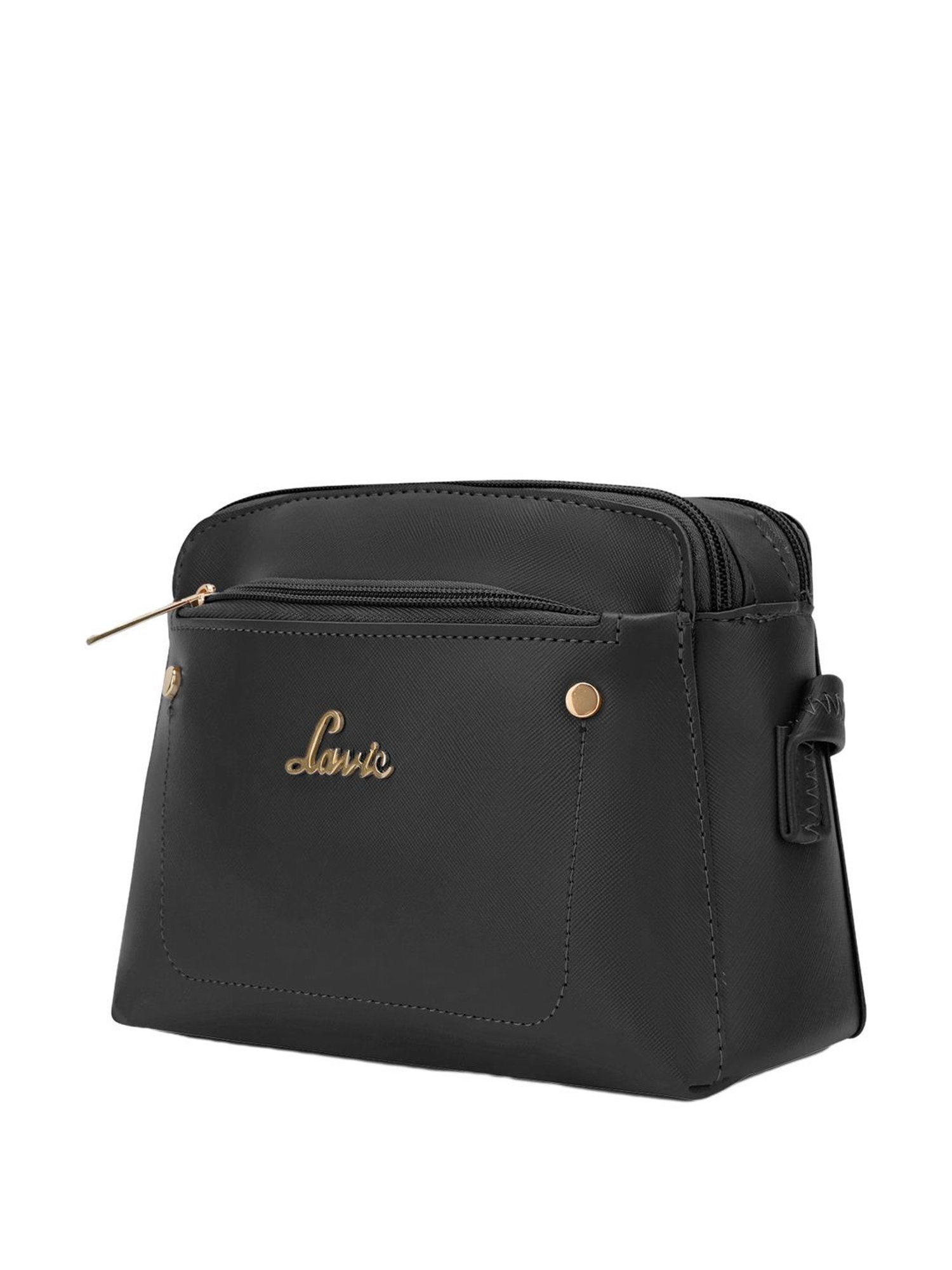 Lavie Black Solid Small Sling Handbag