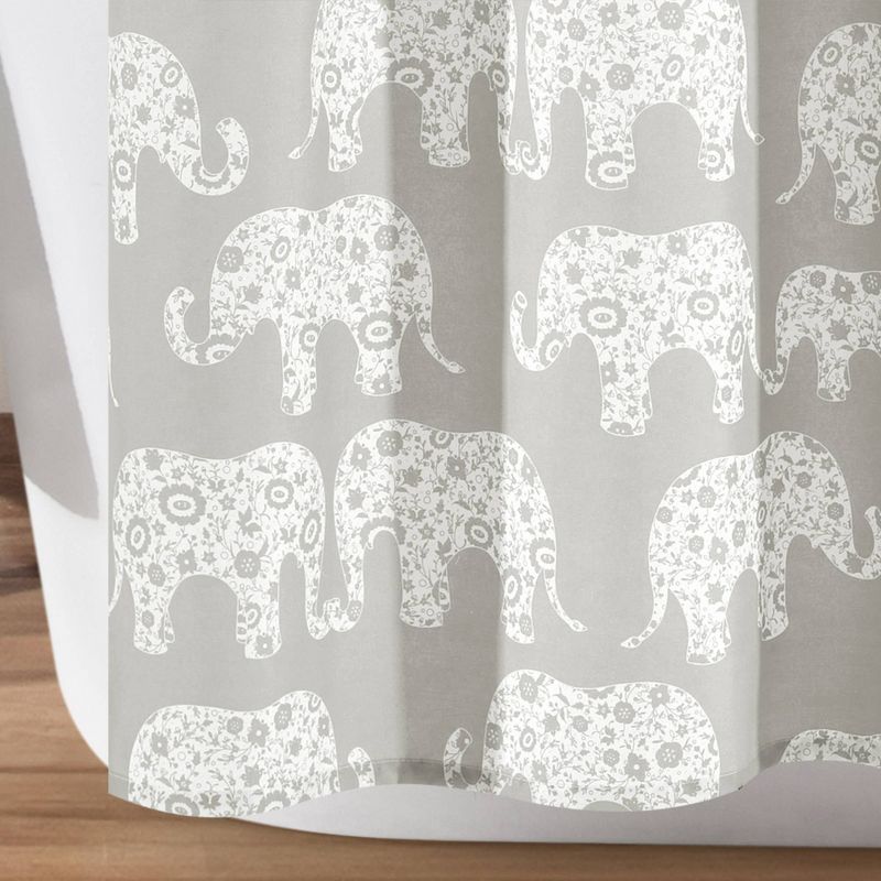72"x72" Elephant Parade Shower Curtain - Lush Décor