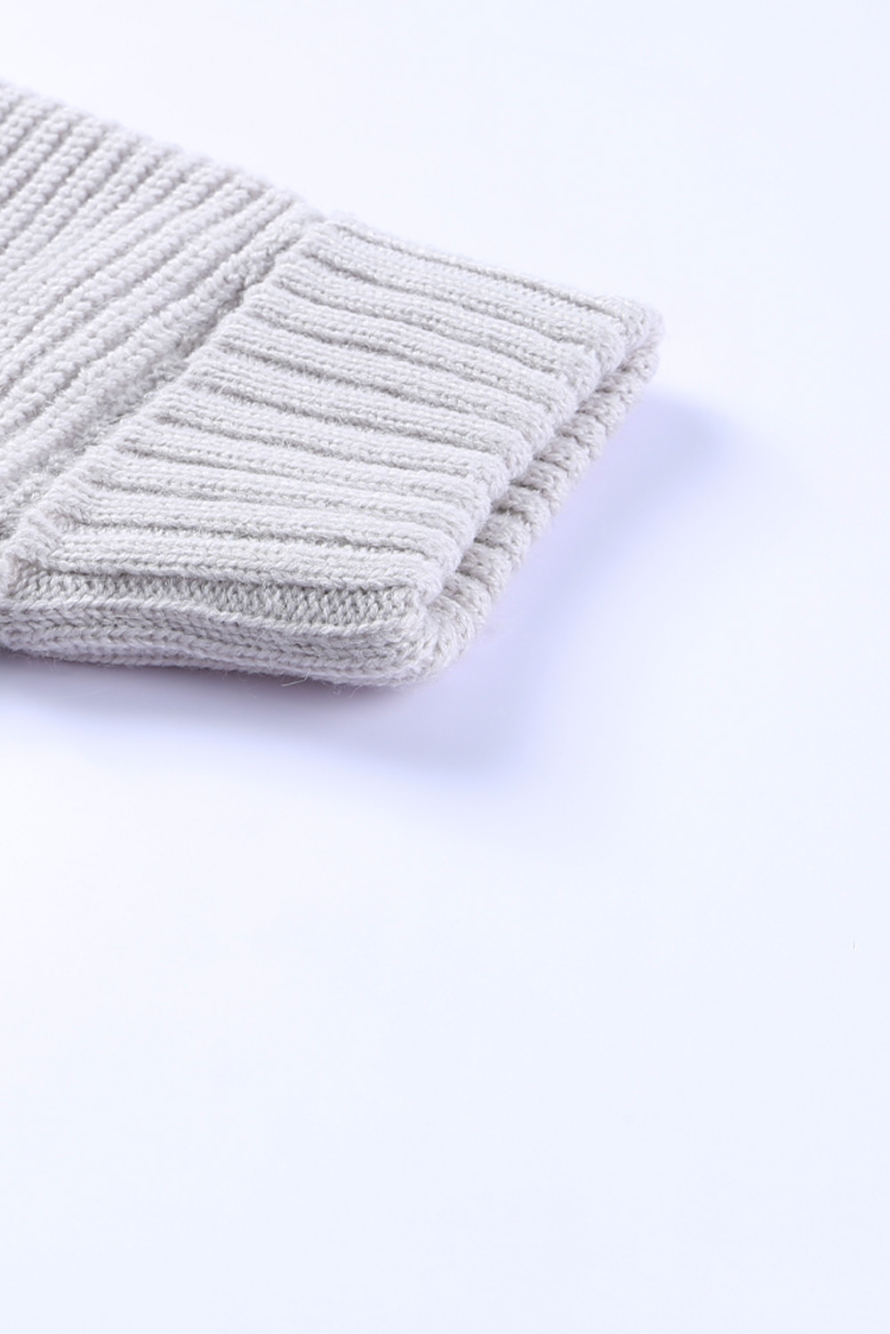 Beige Buttons Front Lightweight Fall Long Cover Up