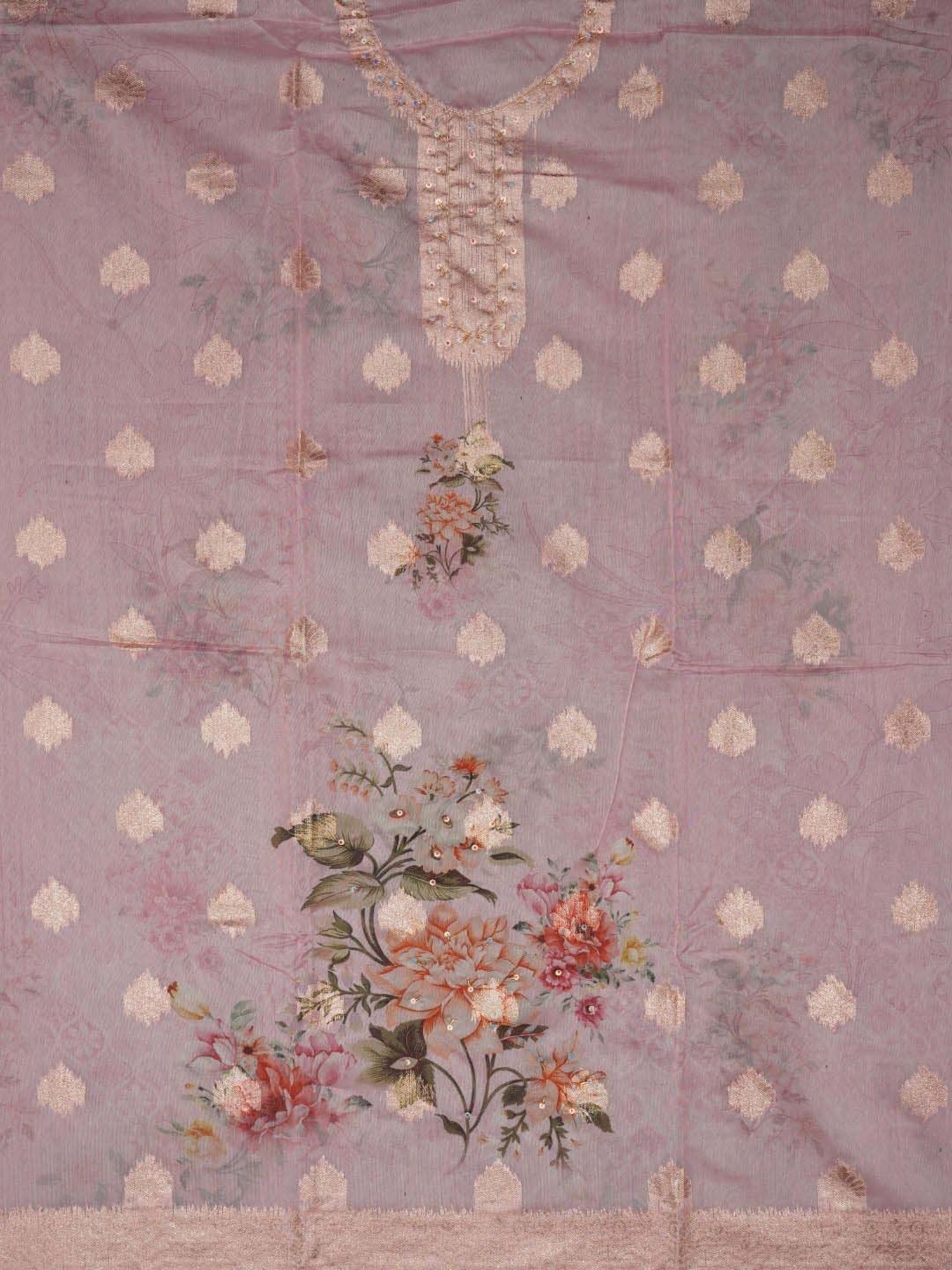 Jaipur Kurti Pink Woven Pattern Unstitched Dress Material