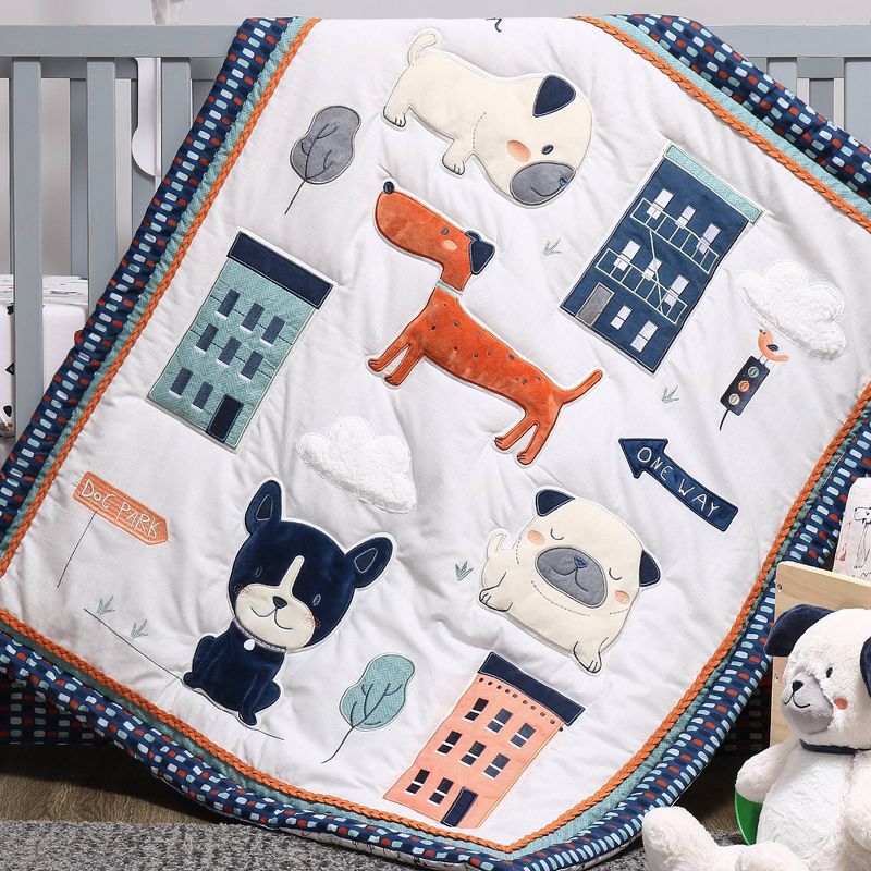 The Peanutshell Pug Life Crib Bedding Set - 3pc