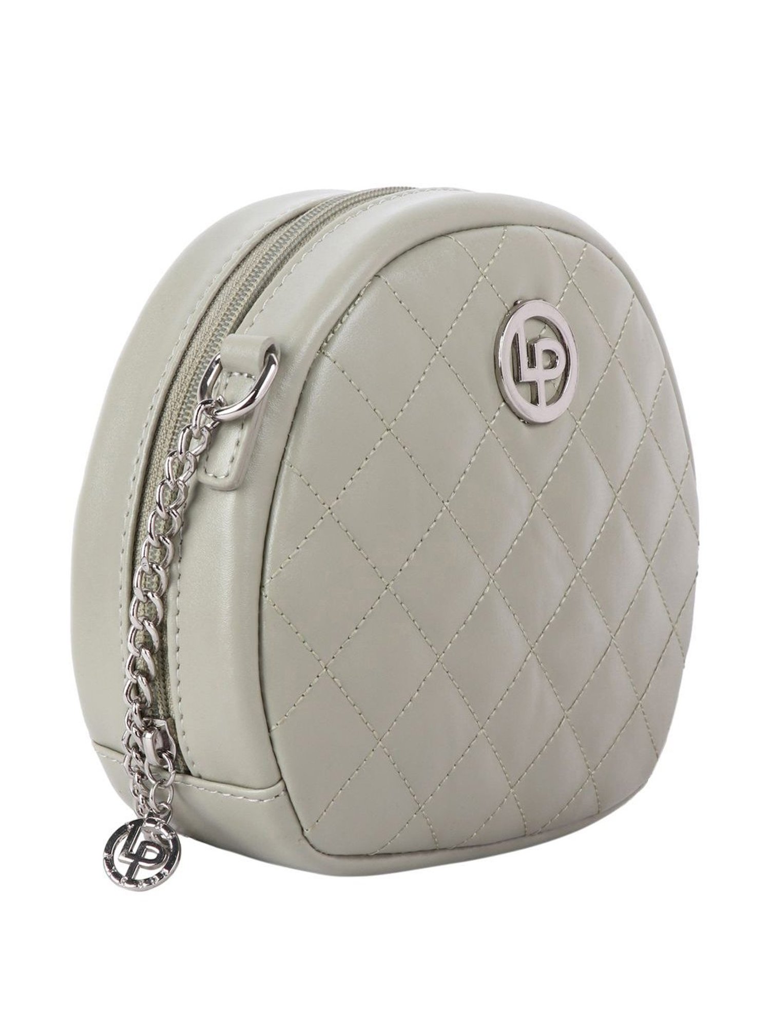 Lino Perros Light Green Textured Medium Sling Handbag