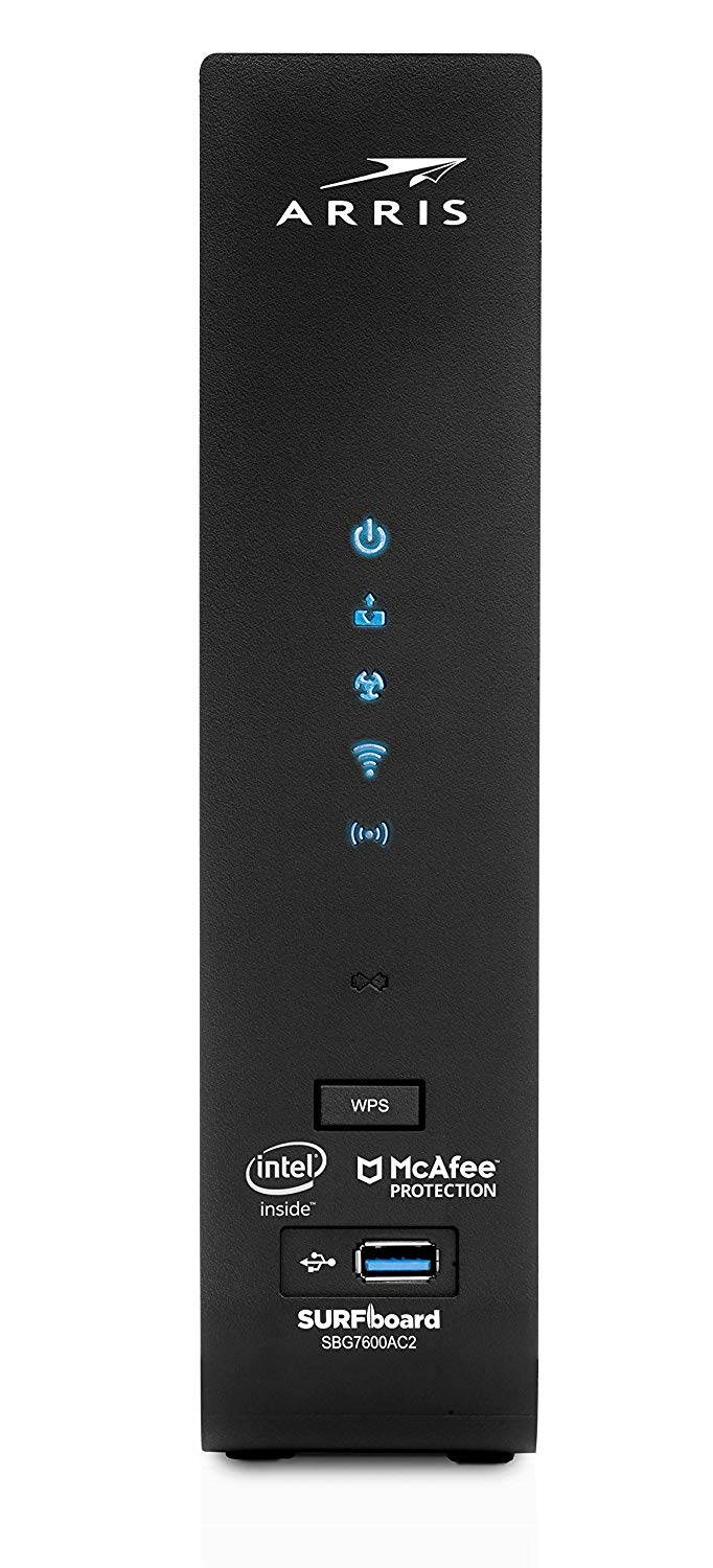 ARRIS SURFboard (32x8) DOCSIS 3.0 Cable Modem Plus AC2350 Dual Band Wi-Fi Router, 1 Gbps Max Speed, Certified for Comcast Xfinity, Spectrum, Cox & more (SBG7600AC2)