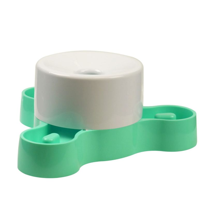 Dog Feeder by Fluffy Paws Auto Dog Food Smart Tri-Feeder - Green (Dimension 14" x 6")