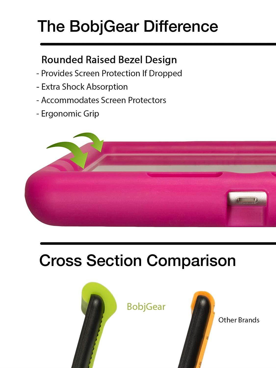 BobjGear Bobj Rugged Tablet Case for Samsung Galaxy Tab A 8.0 (2018) SM-T387 Kid Friendly (Rockin' Raspberry)