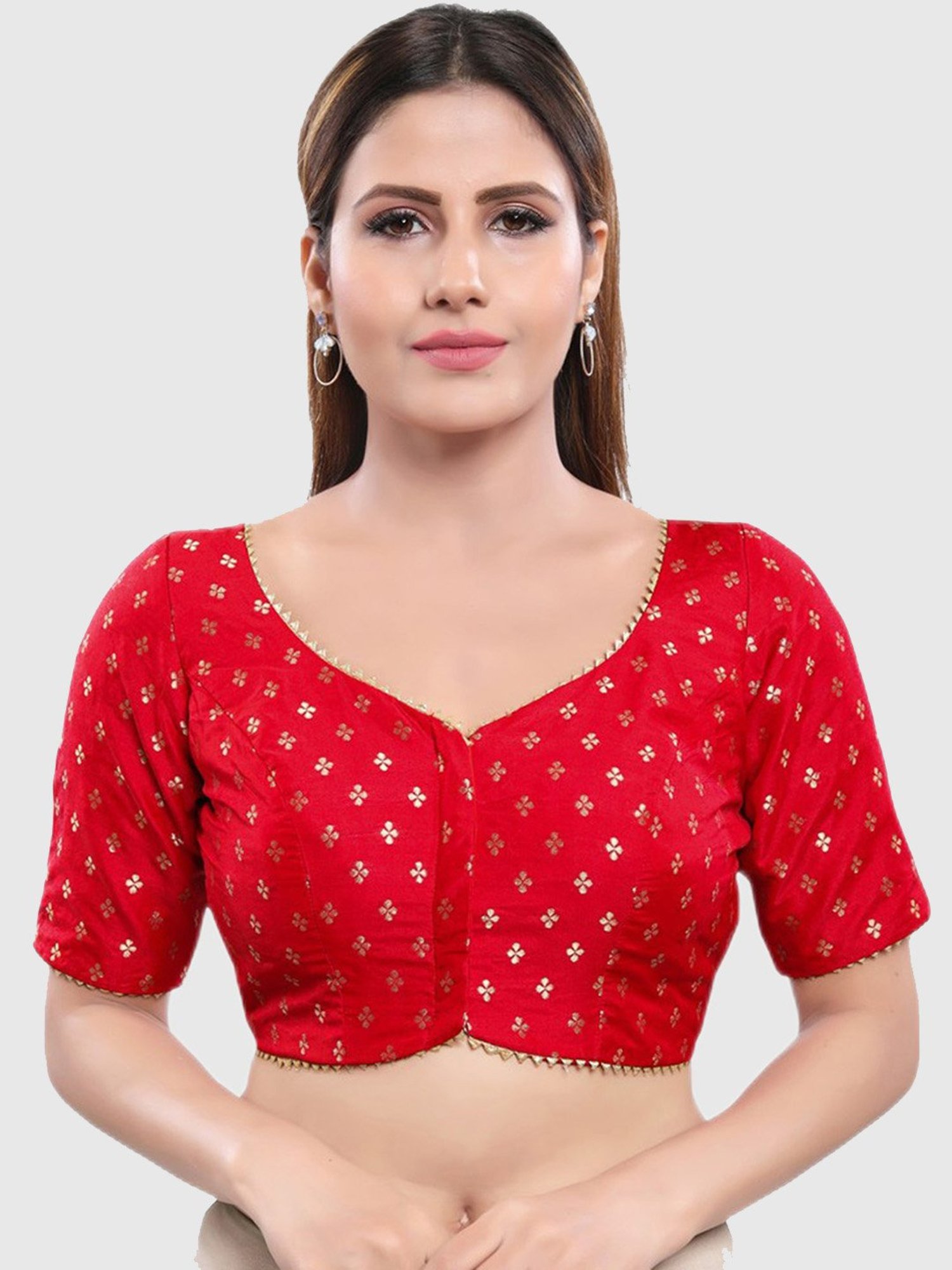 Salwar Studio Red Printed Blouse