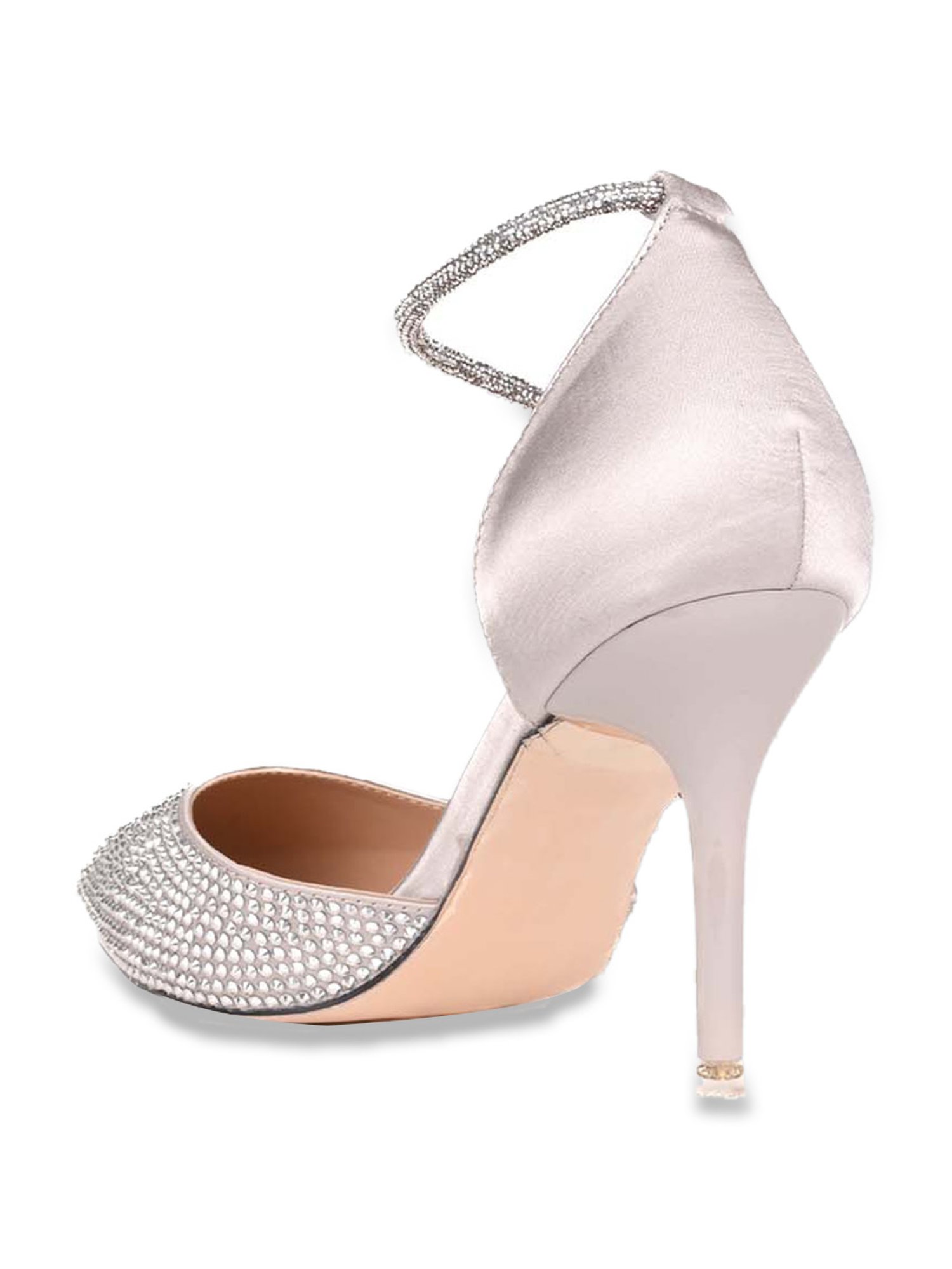 Ronnie Grey Women's Grey Ankle Strap Stilettos