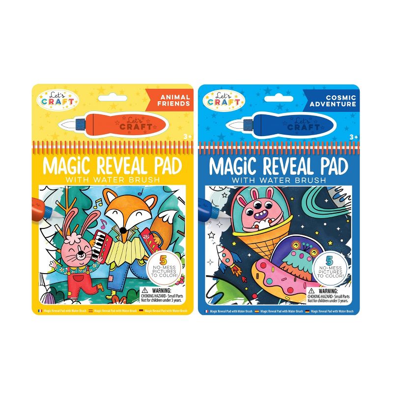 Bright Stripes 2pk Magic Reveal Pads - Animals & Space