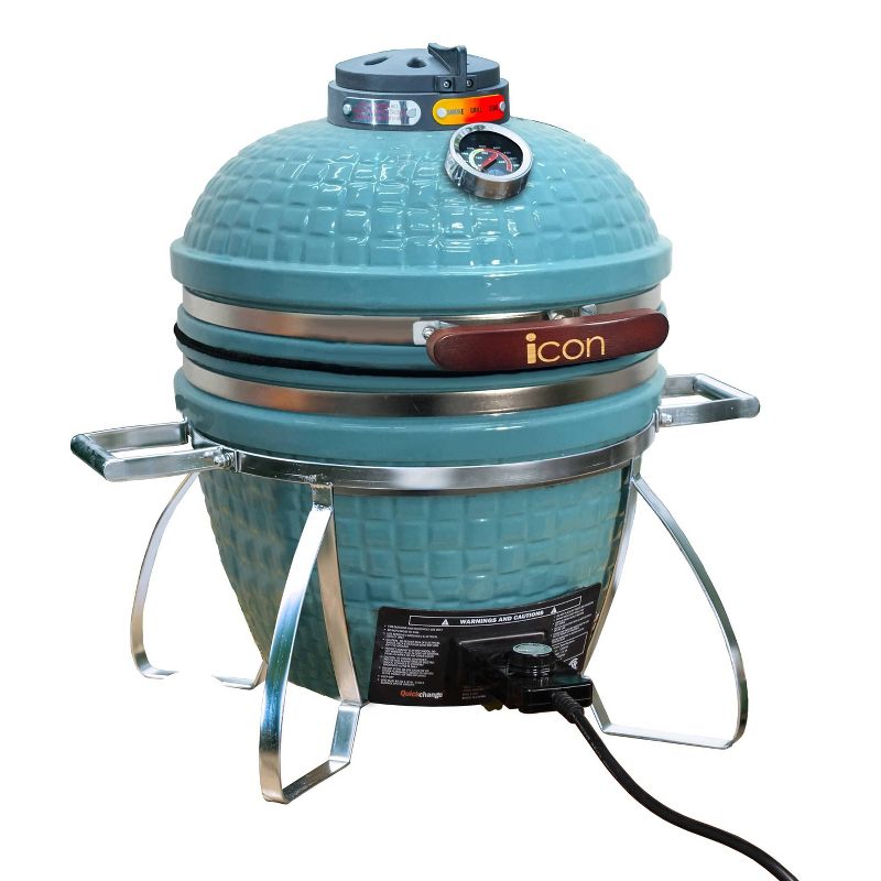Vision I-CON 101 Electric and Charcoal Kamado Grill - Teal
