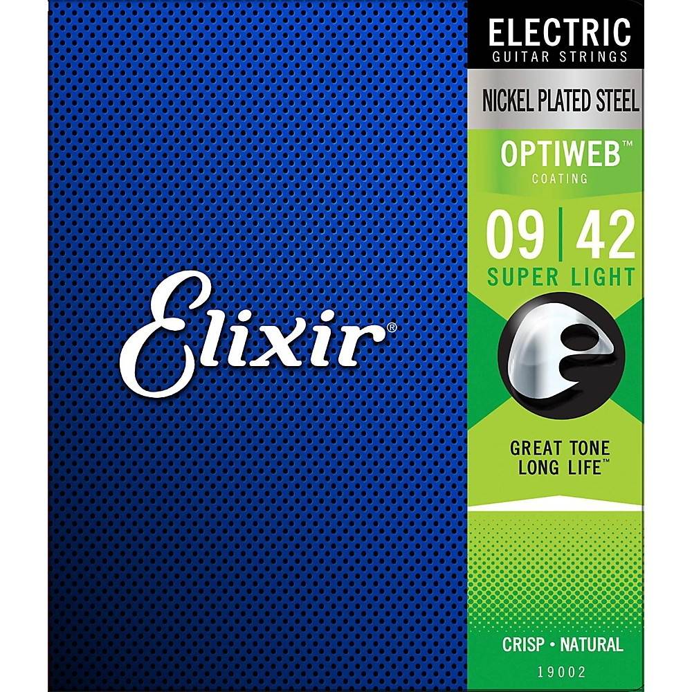 Elixir 19002 Electric Guitar Strings with OPTIWEB Coating, Super Light, 9-42