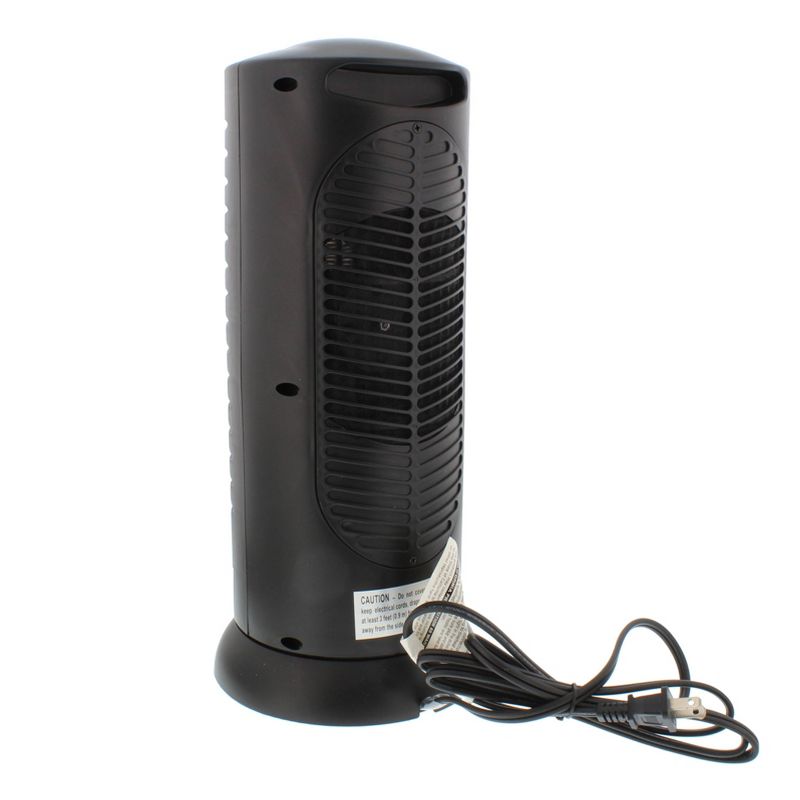 Comfort Zone Ceramic Oscillating Mini-Tower Heater Black