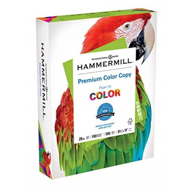 hammermill paper, premium color copy paper 8.5 x 11 paper, letter size, 28lb paper, 100 bright, 1 ream / 500 sheets 102467r acid free paper