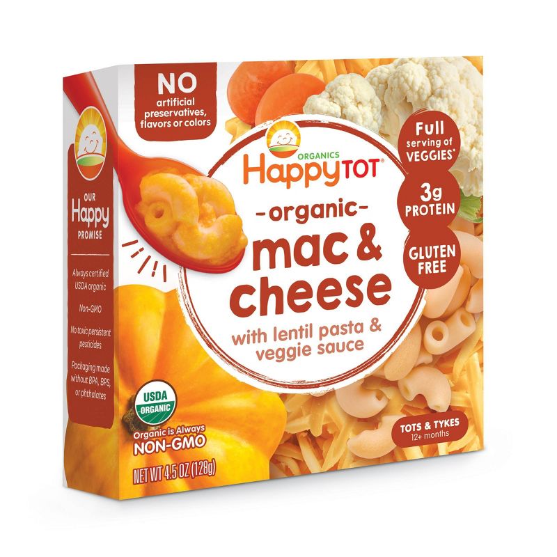 HappyTot Toddler Mac & Cheese with Organic Lentil Pasta and Veggie Sause Bowl  - 4.5oz