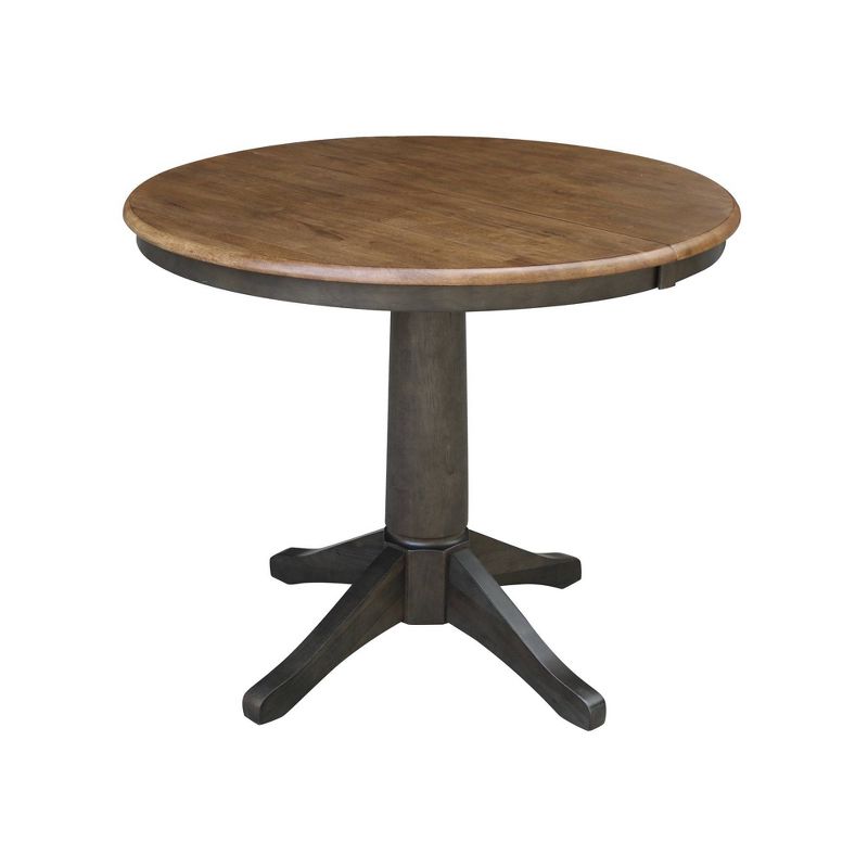 36" Janis RoundExtendable Dining Table with 4 Chairs Tan/Washed Coal - International Concepts