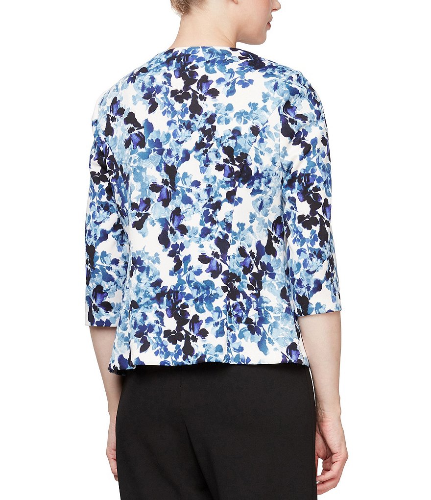 Alex Evenings Petite Size Printed Scuba Crepe Twinset