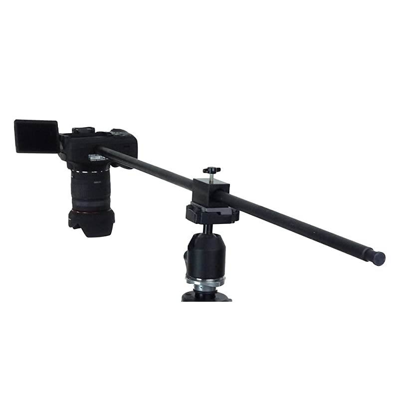 Horizontal Camera Mount Black Tripod Accessory for Supporting a Camera for Overhead Product Photography