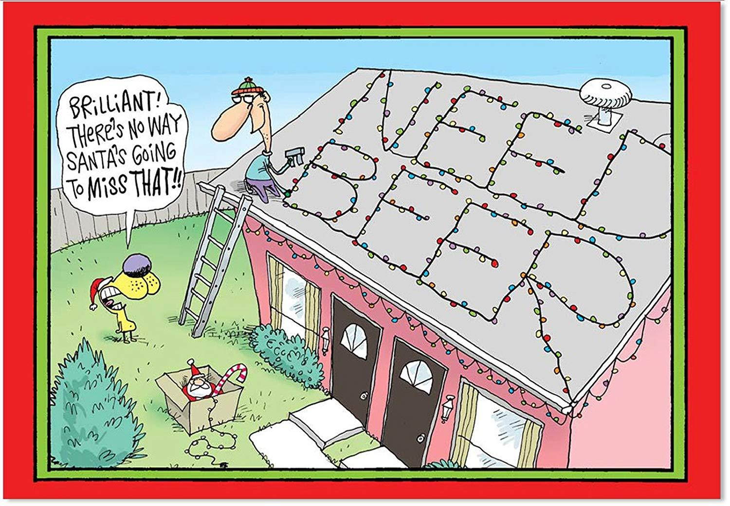 B5800 Box Set of 12 Need Beer McCoy Christmas Cartoon Humor Christmas Card; with Envelopes