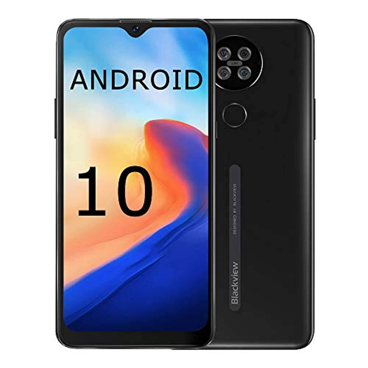 Blackview A80, Android 10, HD+ 6.2 inch, 2GB+16GB+128GB Expandable, 4G Unlocked Smartphones, 13MP Quad Camera, Fingerprint, Face Unlock, WiFi Calling, Unlocked for at and t, Unlocked for tmobile (Blac