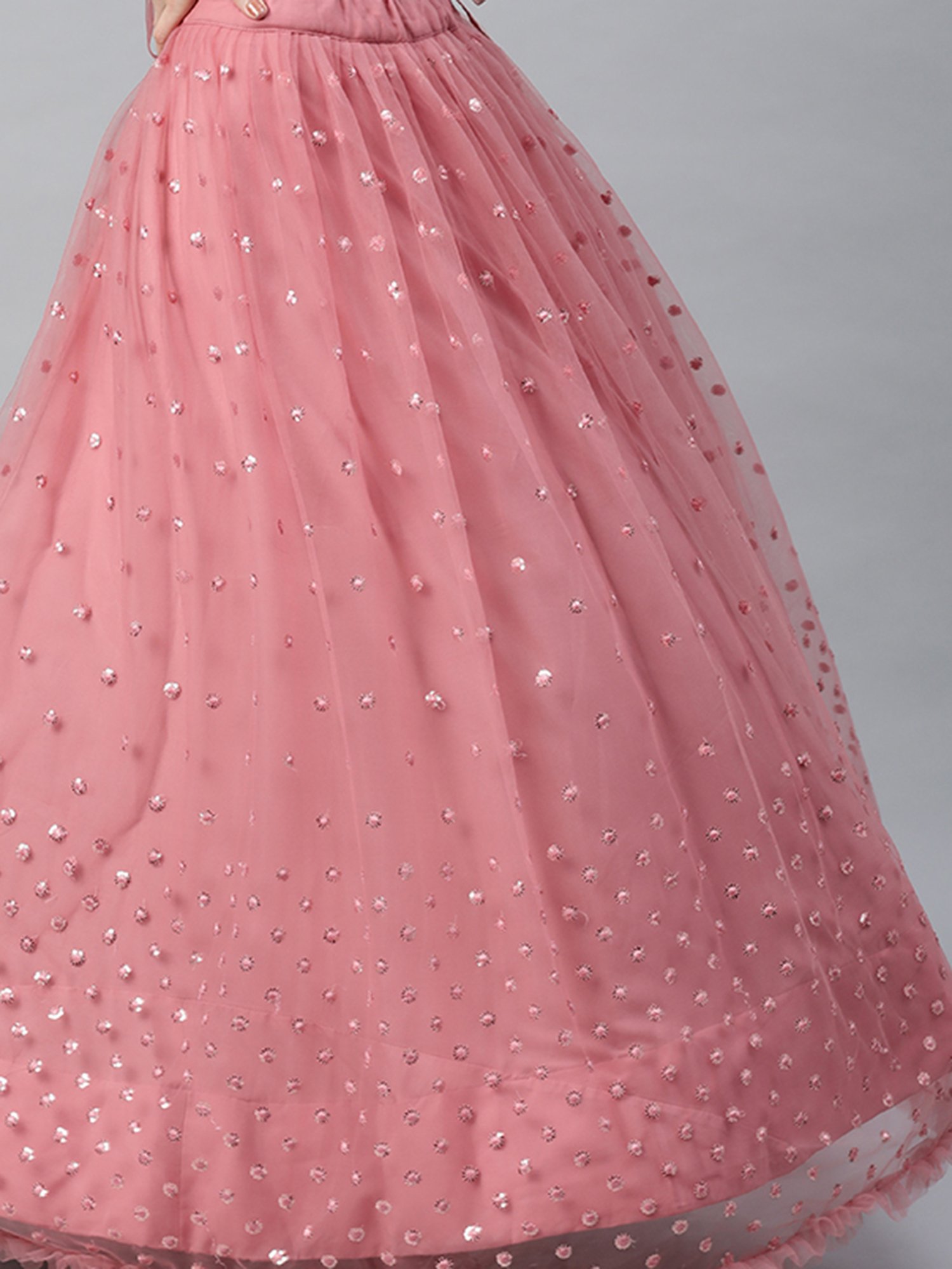 SHUBHKALA Pink Embellished Lehenga Choli Set With Dupatta