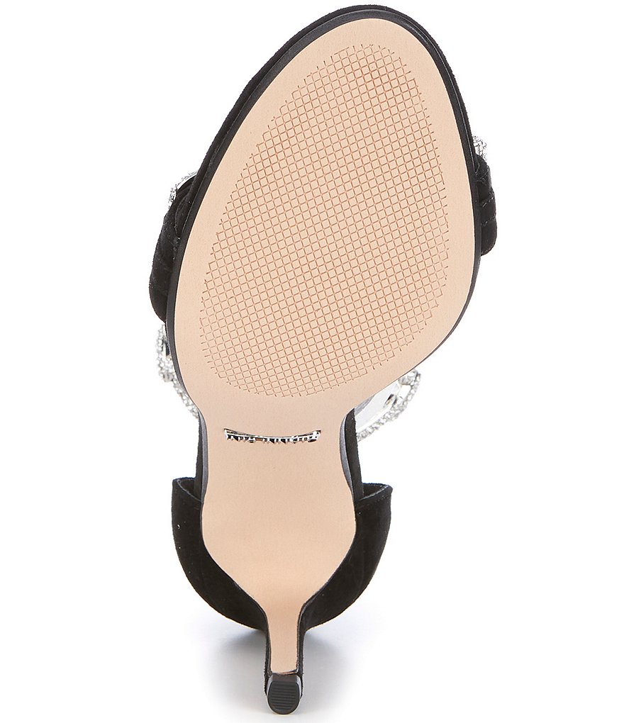 Gianni Bini Vivvia Suede Rhinestone Chain Detail Dress Sandals