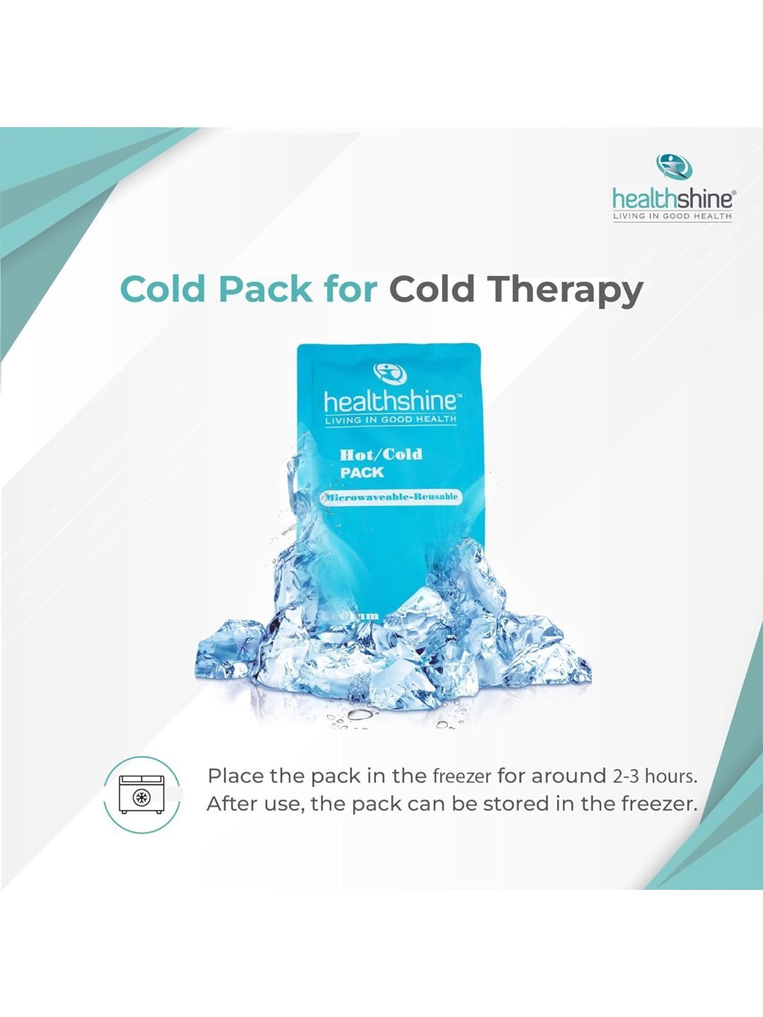 Healthshine Reusable Hot and Cold Gel Pack for Pain Relief Regular (Blue)
