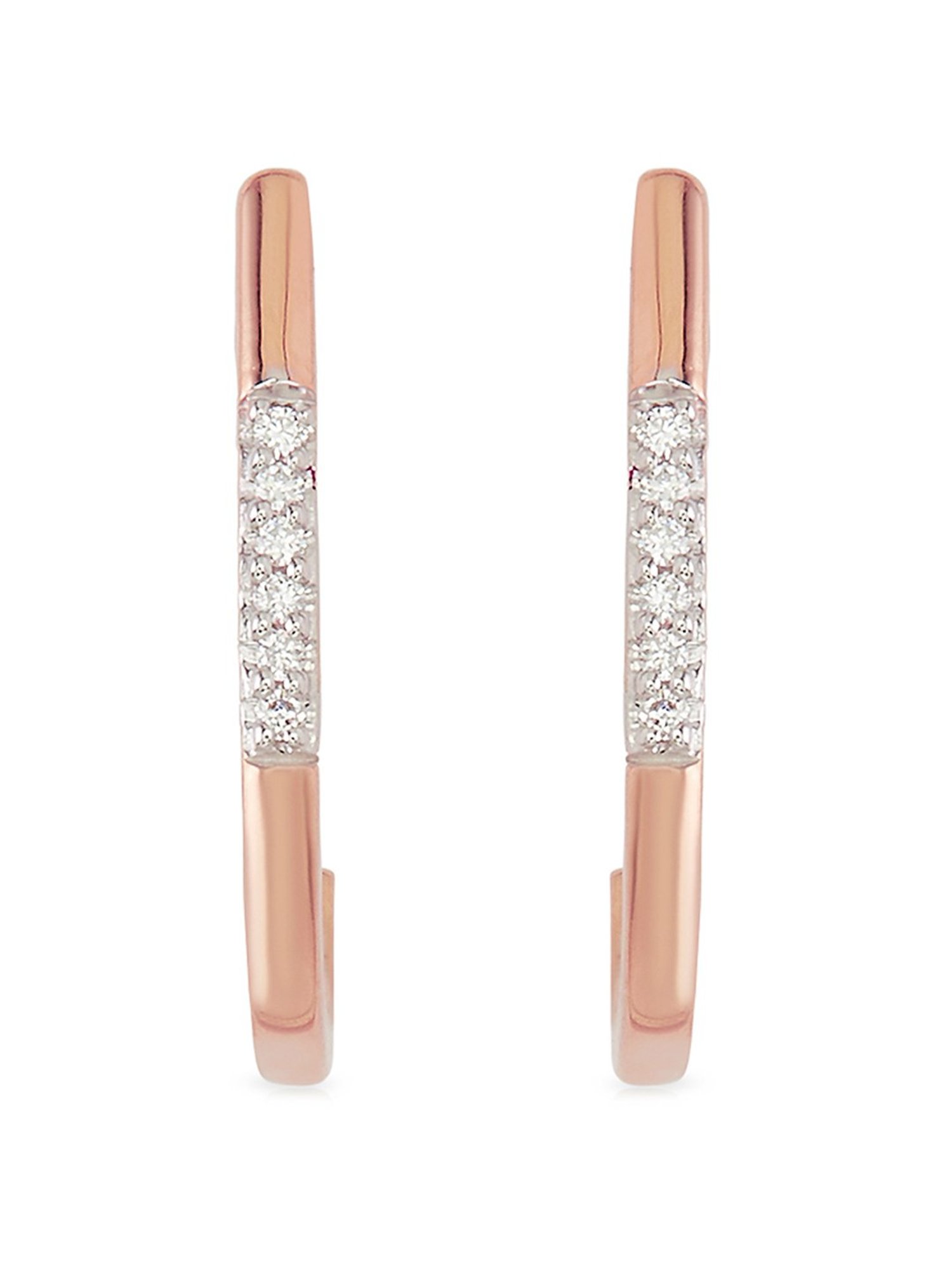 Waman Hari Pethe Jewellers 18k Rose Gold & Diamond Earrings for Women