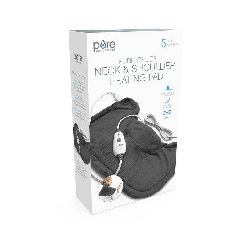 Pure Enrichment PureRelief Neck and Shoulder Heating Pad  - 14" x 22" - Charcoal Gray