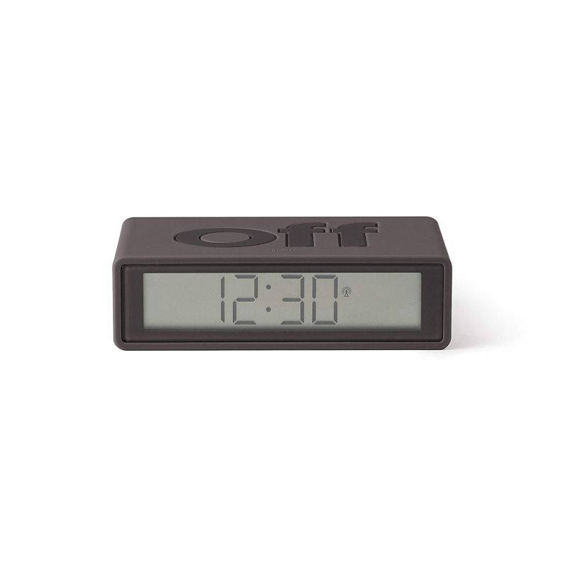 Lexon Flip Plus Reversible LCD Alarm Clock Radio Controlled - Dark Grey