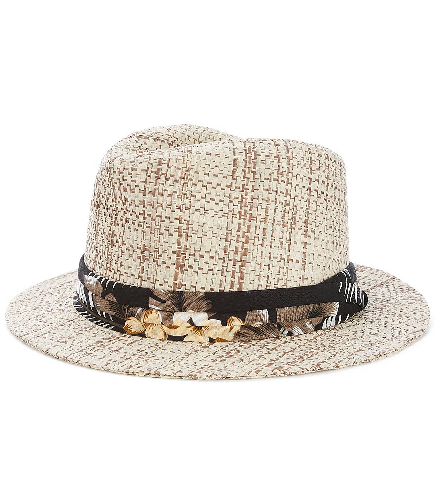 Cremieux Straw Panama Hat with Tropical Band