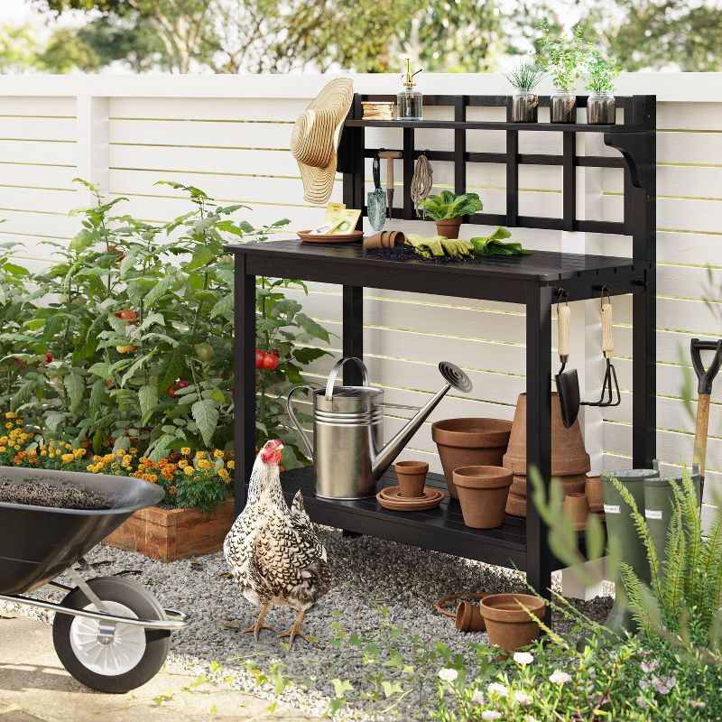 Blackened Wood Patio Potting Bench - Smith & Hawken™