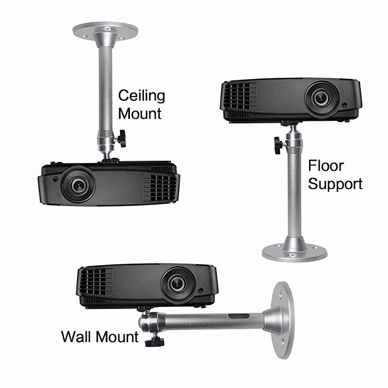 Mini Ceiling Projector Mount for Projectors CCTV DVR Cameras  Angle Adjustable Projection Length 175mm688in Silver