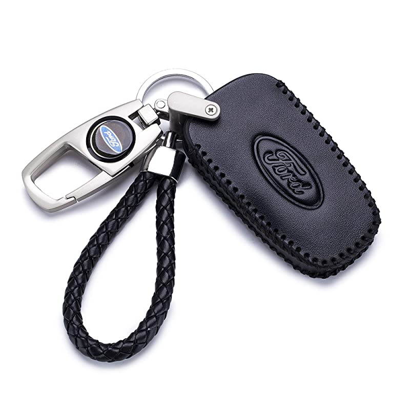 Key fob Skin Key Cover Remote Case Protector Shell for 2017 Ford Fusion Smart Remote Ford1 Black
