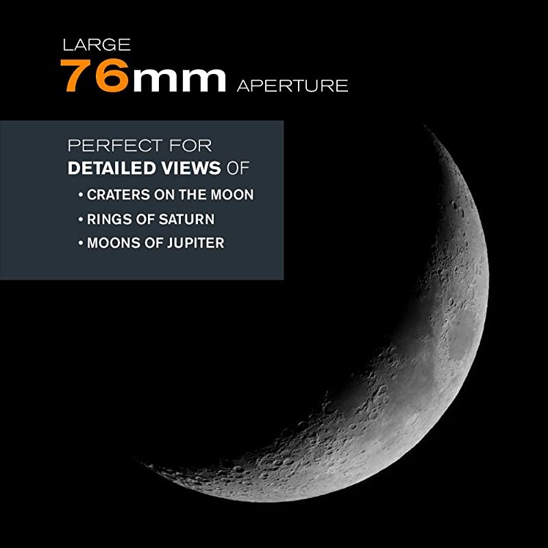 AstroMaster 76EQ Newtonian Telescope Reflector Telescope for Beginners FullyCoated Glass Optics AdjustableHeight Tripod BONUS Astronomy Software Package