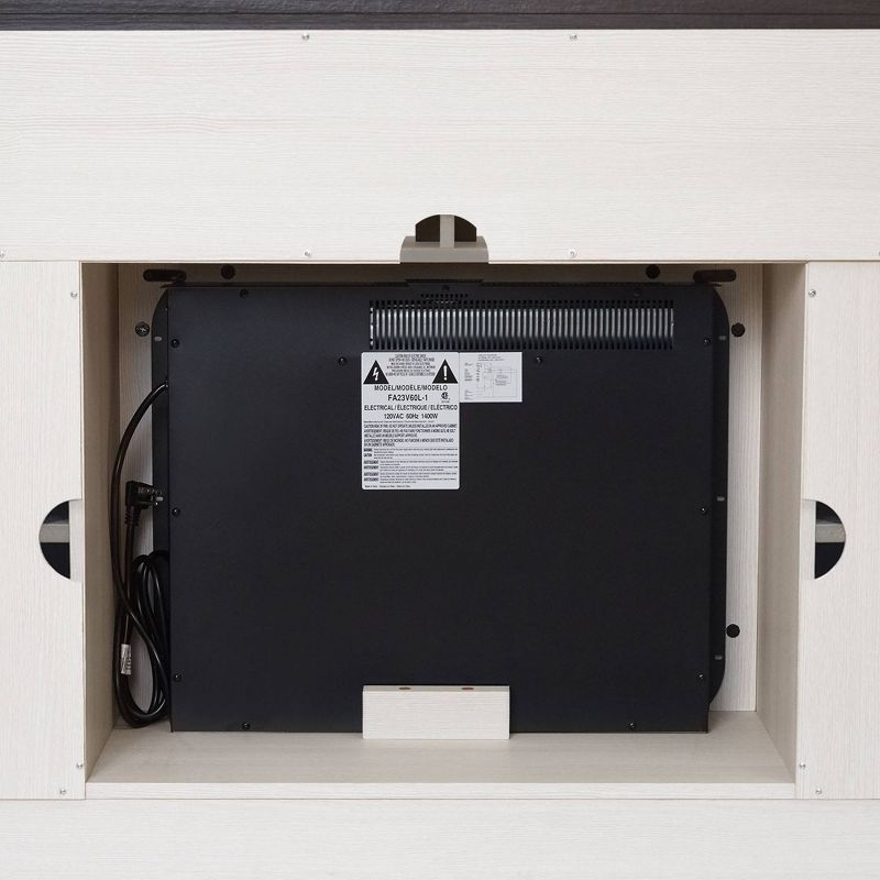 Eliana Fireplace Remote Control TV Stand for TVs up to 65" Dark Oak/White - Versanora