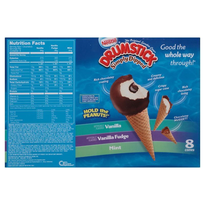 Nestle Simply Dipped Drumstick Frozen Dessert Cones- 8ct