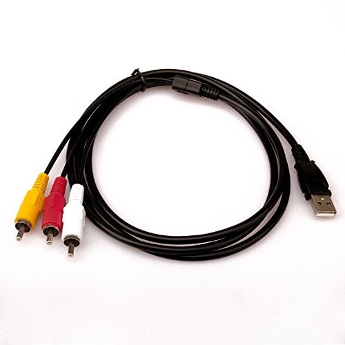 USB Male A to 3 RCA AV A V TV Adapter Cord Cable for PC Vizio TV Video 1.5M/ 5ft