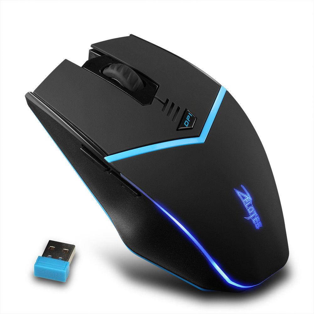 Zelotes F12 2400DPI Wireless Gaming Mouse LED Optical Mouse Mice For PC Laptop