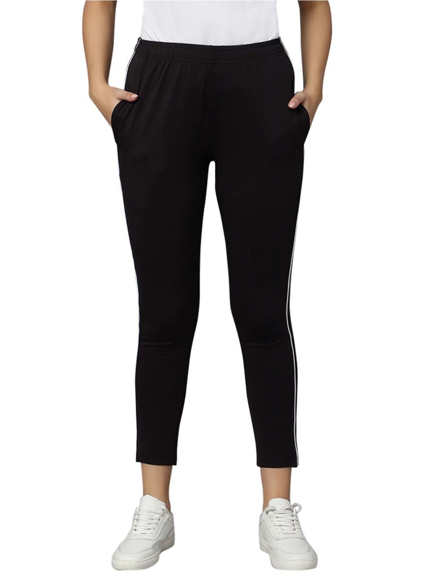 Omtex Black & Navy Mid Rise Sports Track Pants - Pack Of 2