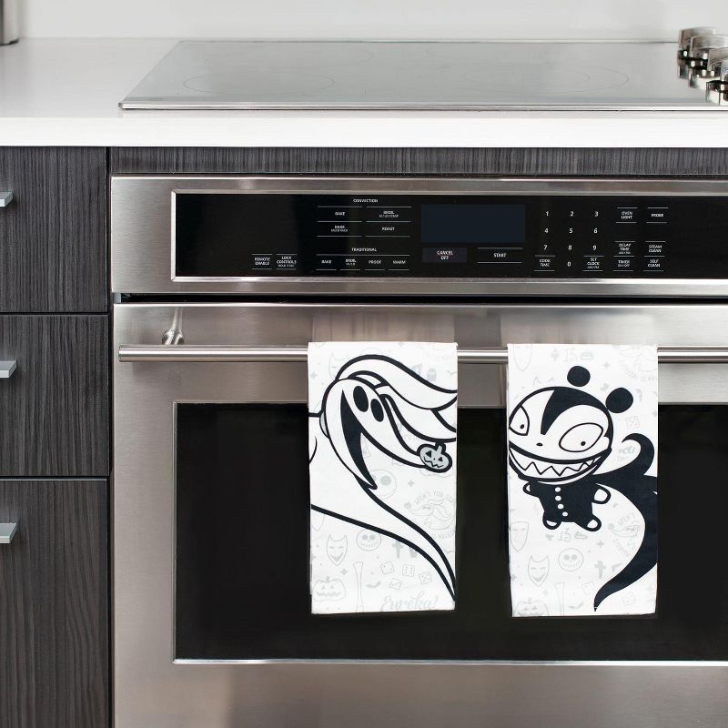 Seven20 OFFICIAL Nightmare Before Christmas Dish Towel Set | Feat. Zero & Scary Teddy