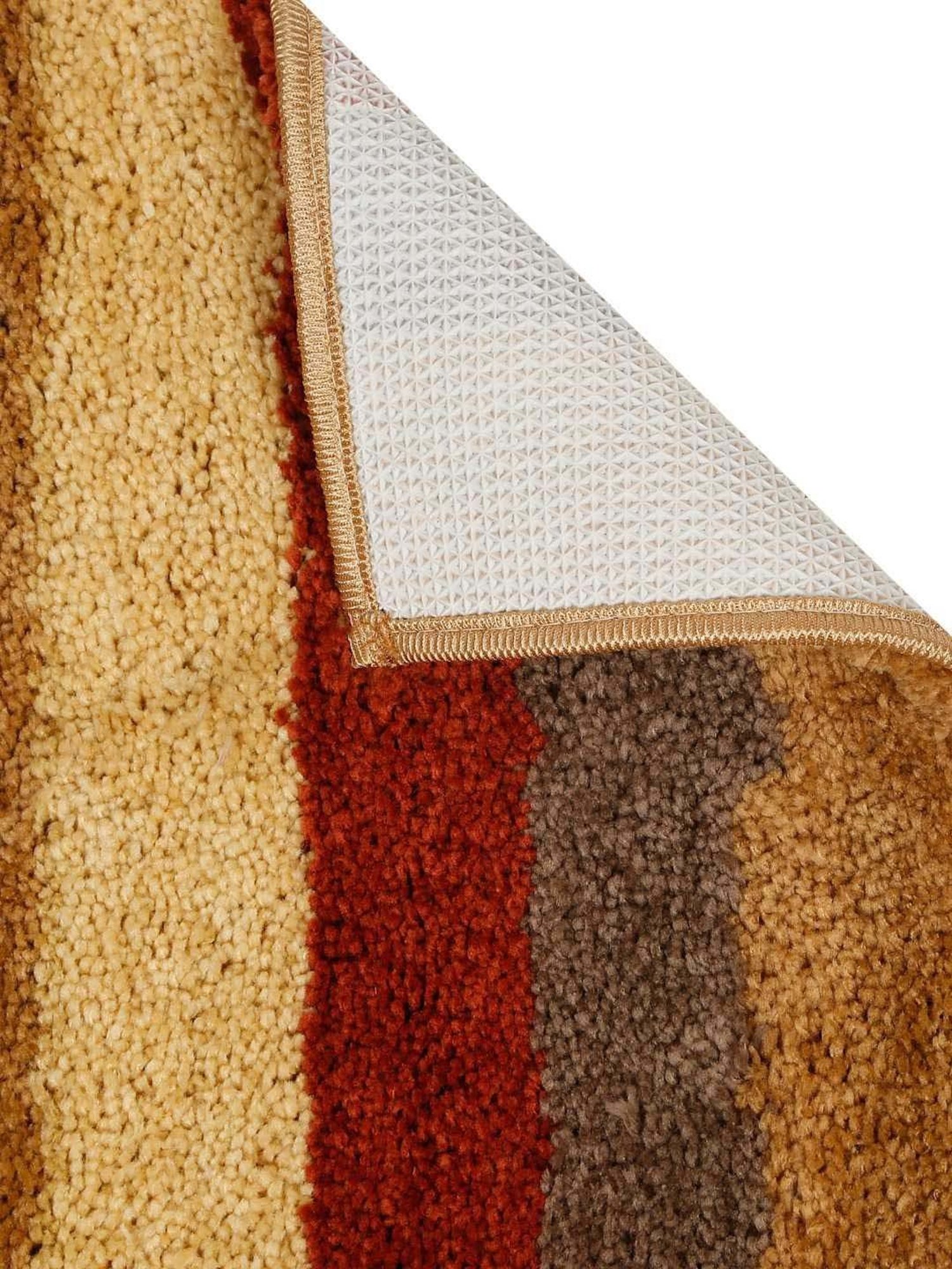 Hosta Homes Brown & Beige Cotton Water Absorbent Anti Skid Multipurpose Mat