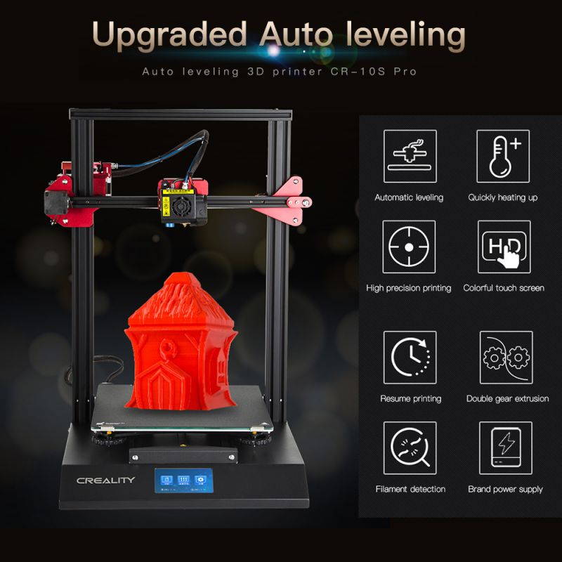 Creality CR-10S Pro 3D Printer Kit Auto Leveling LCD Touchscreen 300X300X400mm
