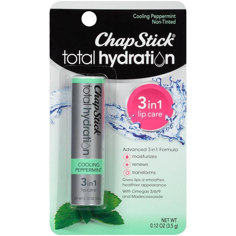 Chapstick Total Hydration Lip Balm - Cooling Peppermint - 0.12oz