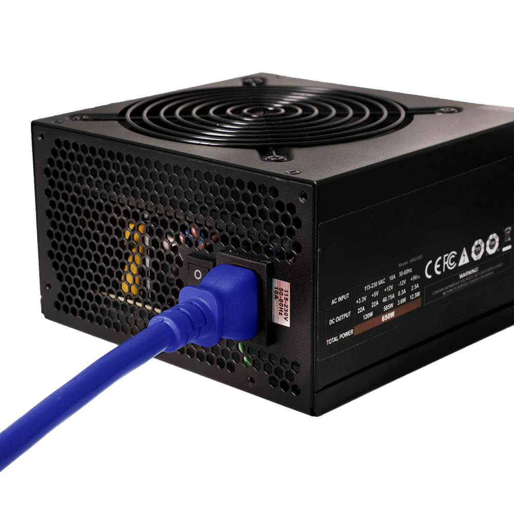 Ironbox C14 to C13 Connector Power Cord - 1 Foot - Blue - 10A/250V - 18/3 SJT - IBX-2817-01