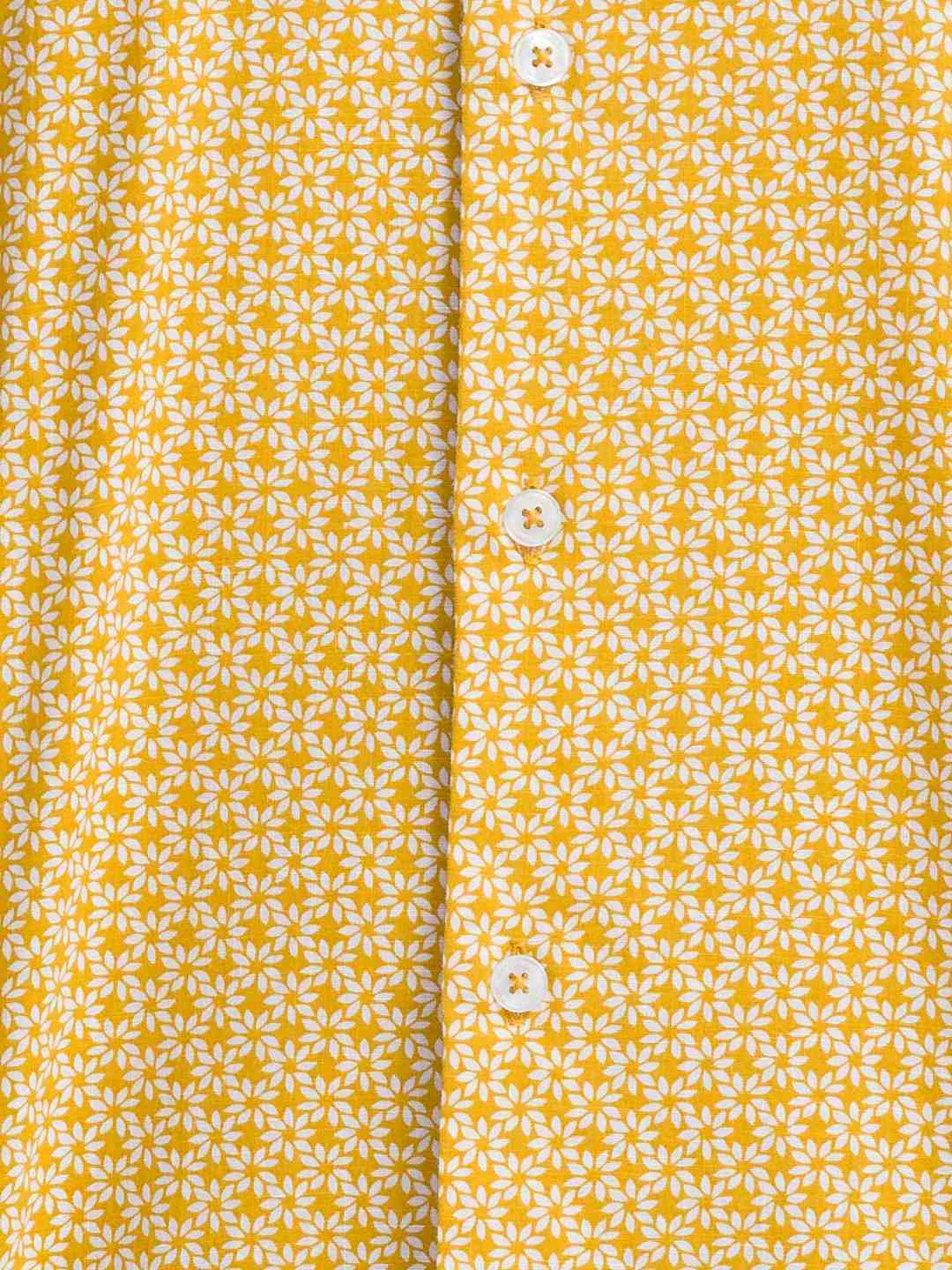 ColorPlus Yellow Pure Cotton Tailored Fit Printed Shirt