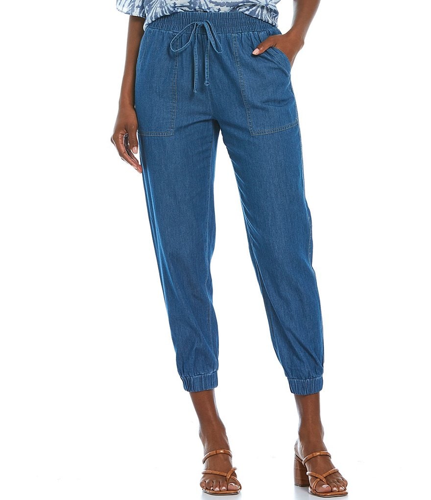 I.N. Studio Petite Size Denim Cotton Jogger Pants