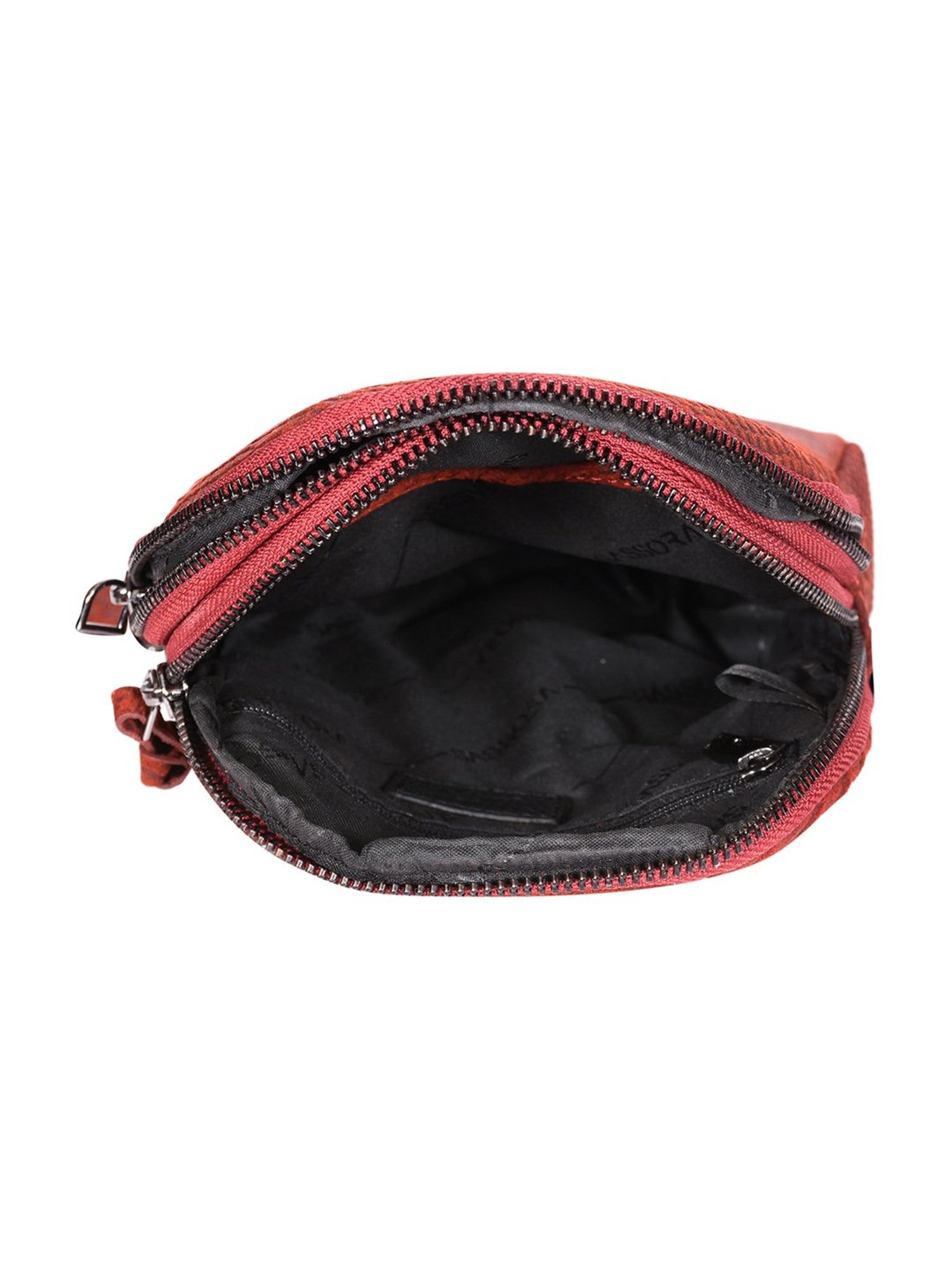 SASSORA Red MEI Animal Effect Small Leather Backpack