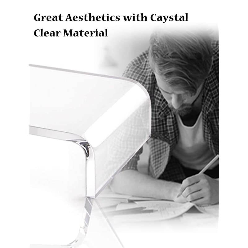 Premium Acrylic Monitor Stand Custom Size Monitor RiserComputer Stand for Home Office Business wSturdy Platform PC Desk Stand for Keyboard Storage amp MultiMedia Laptop Printer TV Screen