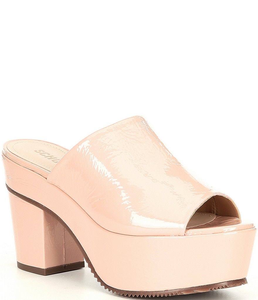 Schutz Coryna Peep Toe Patent Platform Sandal