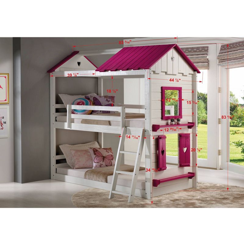Sweet Heart Bunk with Tent Kit Pink - Donco Kids
